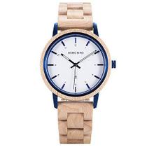 Relógio de pulso Bird de madeira elegante para homens e mulheres, movimento importado, quartzo, com função de data, mode