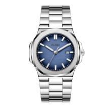 Relógio de pulso BUREI Fashion Analog Date Stainless Steel Men