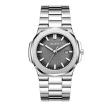 Relógio de pulso BUREI Fashion Analog Date Stainless Steel Men Relógio de pulso BUREI Fashion Analog Date Stainless Steel Men
