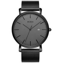 Relógio de pulso BUREI Fashion Minimalist à prova d'água para homens