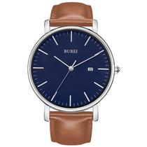 Relógio de pulso BUREI Fashion Minimalist à prova d'água para homens