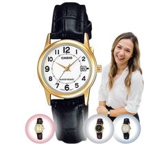 Relógio de Pulso Casio Collection Feminino Classico Pequeno Dourado Analógico Casual LTP-V002GL