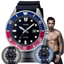 Relógio de Pulso Casio Duro Collect Masculino Analógico Prova Dágua 200 Metros Trava de Rosca Prata MDV-107