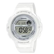 Relógio de Pulso Casio Esportivo Pequeno Leve Cronômetro Prova Dágua 10 ATM Feminino Digital Branco LWS-1200H-7A1VDF