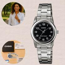 Relógio de Pulso Casio Feminino Analógico Prata Redondo Leve Pequeno Casual Original LTP-V001D-1BUDF Relógio de Pulso Casio Feminino Analógico Prata Redondo Leve Pequeno Casual Original LTP-V001D-1BUDF
