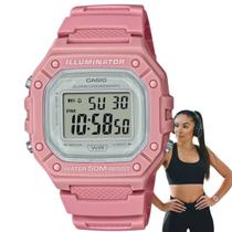Relógio de Pulso Casio Feminino Digital Esportivo Quadrado Illuminator Rosa Prova Dágua 50 Metros W-218HC-4AVDF Relógio de Pulso Casio Feminino Digital Esportivo Quadrado Illuminator Rosa Prova Dágua 50 Metros W-218HC-4AVDF