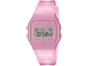 Relógio de Pulso Casio Feminino Digital Rosa Transparente Moderno Leve Original F-91WS-4DF Relógio de Pulso Casio Feminino Digital Rosa Transparente Moderno Leve Original F-91WS-4DF
