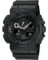 Relógio de Pulso Casio G-Shock Masculino Anadigi Preto Esportivo Grande 5 Alarmes Cronômetro Hora Mundial GA-100-1A1DR