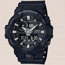 Relógio de Pulso Casio G-Shock Masculino Anadigi Preto Redondo Visor 3D 200 Metros Cronômetro GA-700-1BDR