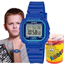 Relógio de Pulso Casio Infantil Digital Prova Dágua Calendário Alarme Cronômetro Esportivo Standard Azul LA-20WH-2ADF + Slime Amoeba