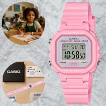 Relógio de Pulso Casio Infantil Meninas Digital Illuminator Cronometro Alarme Calendário Resistente Água Rosa LA-20WH-4A1DF