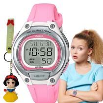 Relógio de Pulso Casio Infantil Prova Dagua Calendáro Alarme Cronomemtro Luz Led Digital Esportivo LW-203 Rosa Preto Azul Cinza + Brinde