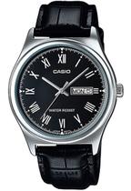 Relógio de Pulso Casio Masculino Analógico Collection Classic Prova Dágua Pulseira Aço Inóx Couro MTP-V006L-1BUDF