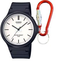 Relógio de Pulso Casio Masculino Analógico Preto MW-240-7EVDF + Chaveiro Alumínio