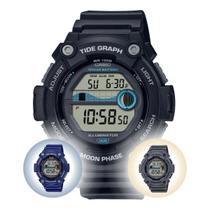 Relógio de Pulso Casio Masculino Digital Esportivo 3 Alarmes Tabua de Mares Surf com 10 anos de Bateria Original Azul Grafite Preto WS-1300H