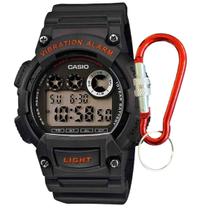 Relógio de Pulso Casio Masculino Digital Esportivo Illuminator Cronometro Alarme Prova Dágua 10 ATM Preto W-735H-8AVDF + Chaveiro Trava Alumínio