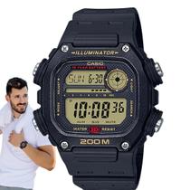 Relógio de Pulso Casio Masculino Digital Grande Hora mundial Prova Dágua 200 metros Preto DW-291H-9AVDF