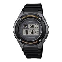 Relógio de Pulso Casio Masculino Digital Preto Casual Redondo Calendário Alarme W-216H-1BVDF