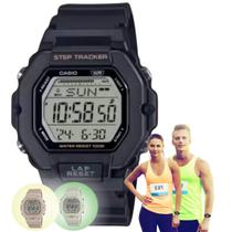 Relógio de Pulso Casio Masculino Feminino Quadrado Crônometro 5 Alarmes Prova Dágua 100 Metros Digital Esportivo Preto Nude Branco LWS-2200H