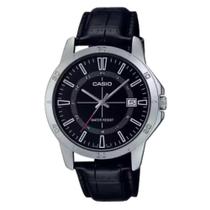 Relógio de Pulso Casio Masculino Redondo Pulseira Couro Prova Dagua 30 Metros Quartz MTP-V004L-1CUDF