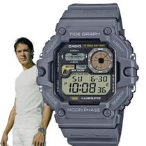 Relógio de Pulso Casio Masculino Tabua de Mares Dados Lunares Hora Mundial Gráfico de marés Dual Time 3 Alarmes Digital Cinza WS-1700H-8AVDF Relógio de Pulso Casio Masculino Tabua de Mares Dados Lunares Hora Mundial Gráfico de marés Dual Time 3 Alarmes Digital Cinza WS-1700H-8AVDF