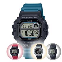 Relógio de Pulso Casio Para Corrida Masculino Digital Esportivo Cronógrafo Preto Prata Azul e Vermelho Prova Dágua WS-1400H