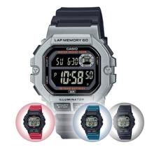 Relógio de Pulso Casio Para Corrida Masculino Digital Esportivo Cronógrafo Preto Prata Azul e Vermelho Prova Dágua WS-1400H