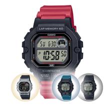 Relógio de Pulso Casio Para Corrida Masculino Digital Esportivo Cronógrafo Preto Prata Azul e Vermelho Prova Dágua WS-1400H