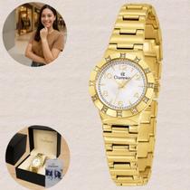 Relógio de Pulso Champion Elegance Feminino Quartz Analógico Prova Dágua 30 Metros Clássico Dourado Elegante Cristais Casual CF25205H Relógio de Pulso Champion Elegance Feminino Quartz Analógico Prova Dágua 30 Metros Clássico Dourado Elegante Cristais Casual CF25205H