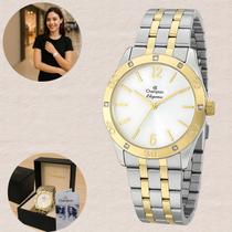 Relógio de Pulso Champion Elegance Feminino Quartz Prova Dágua 50 Metros 5 ATM Clássico Bicolor Dourado Prateado Elegante Casual CN27349B Relógio de Pulso Champion Elegance Feminino Quartz Prova Dágua 50 Metros 5 ATM Clássico Bicolor Dourado Prateado Elegante Casual CN27349B