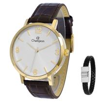 Relogio de Pulso Champion Masculino + Pulseira Couro Relogio de Pulso Champion Masculino + Pulseira Couro
