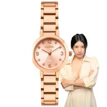 Relógio de Pulso Condor Feminino Analogico Casual Pequeno Redondo COPC21J Rose Gold Dourado