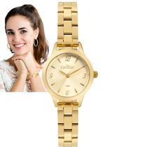 Relógio de Pulso Condor Feminino Analógico Pequeno Redondo Aço Inóx Prova Dágua 50 Metros Quartz Casual Elegante Dourado CO2035MZQ/4X Relógio de Pulso Condor Feminino Analógico Pequeno Redondo Aço Inóx Prova Dágua 50 Metros Quartz Casual Elegante Dourado CO2035MZQ/4X