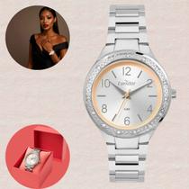 Relógio de Pulso Condor Feminino Redondo Prova D Água 50M Aço Inóx Analógico Casual Prata COPC21JKC/4K Relógio de Pulso Condor Feminino Redondo Prova D Água 50M Aço Inóx Analógico Casual Prata COPC21JKC/4K