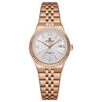Relógio de Pulso de Quartzo Feminino com Bracelete em Aço A Prova d'Água -