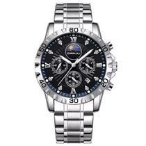 Relógio de Pulso de Quartzo Masculino Multifuncional em Aço Inoxidável Impermeavel