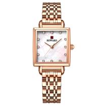 Relógio de pulso de quartzo quadrado feminino impermeável com strass elegante Relógio de pulso de quartzo quadrado feminino impermeável com strass elegante