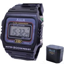 Relógio de Pulso Digital AQ-37 HD Aqua Prova D'agua Barato Masculino