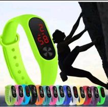 Relógio de Pulso Digital Led Esportivo Adulto/Infantil Pulseira Bracelete Silicone Feminino/Masculino Sports Colorido