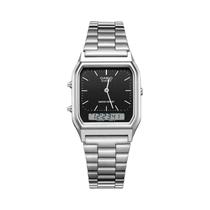 Relógio De Pulso Digital Militar Casio Masculino De Luxo À Prova D'água Com Display Duplo AQ-230A-1D