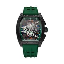 Relógio De Pulso Esportivo Masculino Com Mostrador Luminoso Iridescente, Pulseira De Silicone Preta,