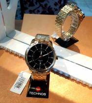 Relógio de Pulso Executivo Dourado Masculino Technos - 2117LDJ/1P