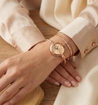 Relógio de Pulso Feminino Analógico pequeno Aço Inoxidável Torcido Tipo Bracelete Pulseira ajustável Quartz moda 2026 Co