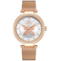 Relógio de pulso Feminino Borboleta Strass Elegante Relógio Casual de Quartzo Relógio de pulso Feminino Borboleta Strass Elegante Relógio Casual de Quartzo