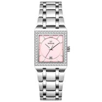 Relógio de Pulso Feminino Casual com Strass em Aço Inoxidavel Impermeavel