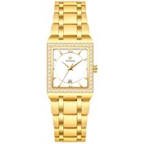 Relógio de Pulso Feminino Casual com Strass em Aço Inoxidavel Impermeavel
