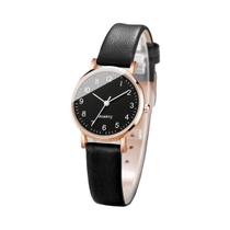 Relógio De Pulso Feminino Com Mostrador Pequeno E Pulseira De Couro, Relógio De Moda Simples Para