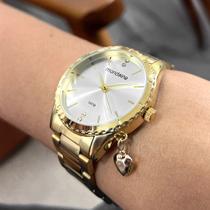 Relógio De Pulso Feminino Com Pingente De Coração Original Mondaine