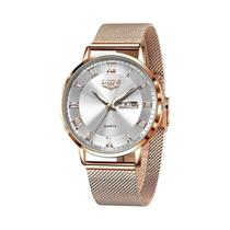 Relógio De Pulso Feminino De Luxo À Prova d'Água Com Pulseira De Aço LIGE 2024 Relógio De Quartzo