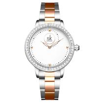 Relógio de Pulso Feminino Design Elegante de Quartzo em Aço Inoxidável a Prova D'água